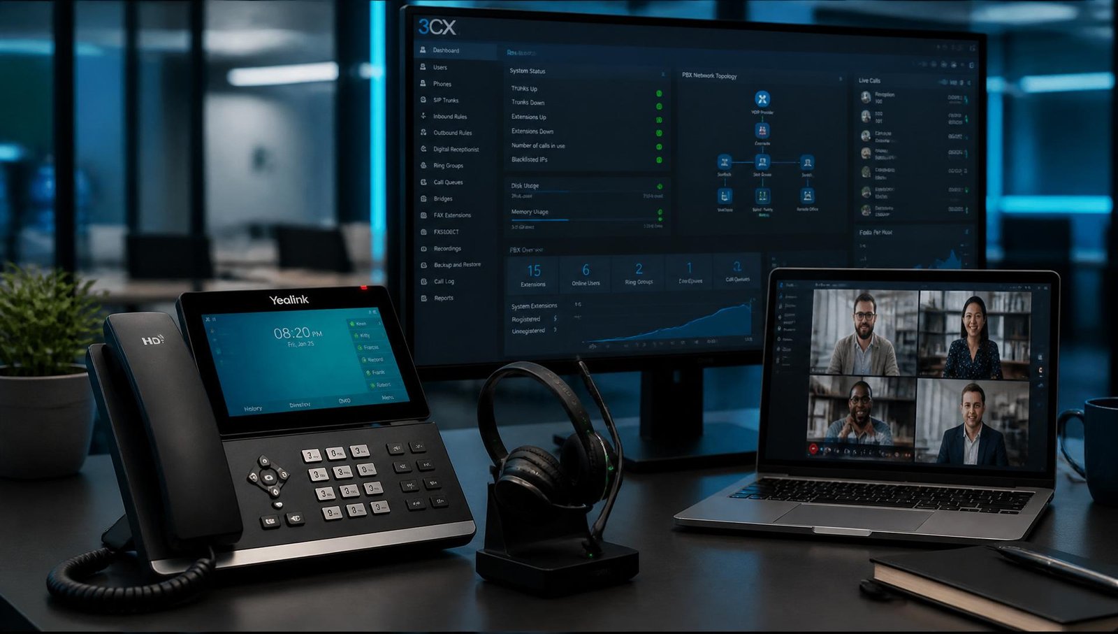 Intercom & IP-PBX Communication — enterprise data center